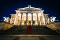 The Konzerthaus Berlin at night, at Gendarmenmarkt, in Berlin, G Royalty Free Stock Photo