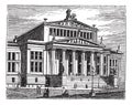 Konzerthaus Berlin or Schauspielhaus Berlin, concert hall, Berlin, Germany, vintage engraving Royalty Free Stock Photo