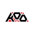 KOO triangle letter logo design with triangle shape. KOO triangle logo design monogram. KOO triangle vector logo template with red Royalty Free Stock Photo