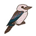 Kookaburra Aussie bird color vector character side view