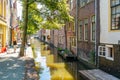 Kooltuin canal with houses in Alkmaar, Netherlands Royalty Free Stock Photo