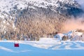 Panorama of slope at ski resort Kopaonik, Serbia Royalty Free Stock Photo