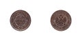 5 kopeek 1911 Copper coin of the Russian Empire Nicholas 2 Royalty Free Stock Photo