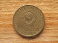50 kopeks coin, obverse side showing 50 years of Soviet power, c