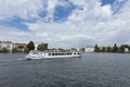 Kopenick, Berlin, Germany; 18th August 2018; River view and boat