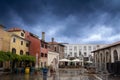 Panorama of Carpacciov Trg, name after carpacci, in the old town of Koper, a medieval city of italian adriatic architecture style