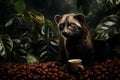 Kopi luwak animal. Indonesian coffee concept