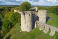 Koporye fortress shooting from a quadrocopter Royalty Free Stock Photo