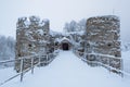 Koporye fortress in winter. monument of Russian medieval defensive architecture