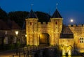 Koppelpoort with Full Moon Amersfoort Royalty Free Stock Photo