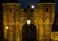 Koppelpoort Street with Full Moon Royalty Free Stock Photo