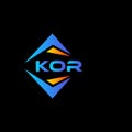 KOR abstract technology logo design on Black background. KOR creative initials letter logo concept