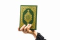 Koran in hand - holy book of Muslims( public item of all muslims )Koran in hand muslims woman Royalty Free Stock Photo