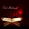 Koran in Happy Eid background