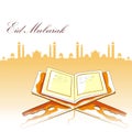 Koran in Happy Eid background