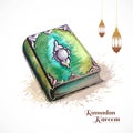 Koran holy book ramadan kareem muslim holiday card design