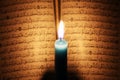 Koran or quran holy book with candle on candlelight Royalty Free Stock Photo