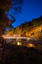 Korankei in autumn with lighting show in aichi,japan