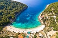 Korcula. Aerial view of Korcula island beach in Pupnatska Luka cove