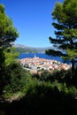 Korcula, Croatia. Top view on the Korcula Old Town Royalty Free Stock Photo