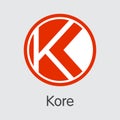Kore Cryptocurrency. Vector KORE Element.