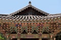 Korea bulguksa unesco buddhist temple bell pagoda roof painted pattern