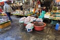 Korea Busan Nampo Port Jagalchi Seafood Market Outdoor Fresh Fish Fishmonger Hawkers Octopus Eel Squid Crab