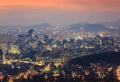 Korea city Skyline and N Seoul Tower Royalty Free Stock Photo