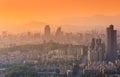 Korea city Skyline and N Seoul Tower Royalty Free Stock Photo