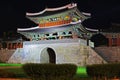 Korea Jeonju Pungnammun Gate At Night