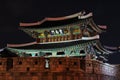 Korea Jeonju Pungnammun Gate At Night