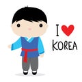 Korea Men National Dress Cartoon Vector