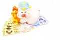 Korea money wit Gift envelope on white background