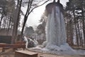 Korea nami Island Ice water frozen fountain