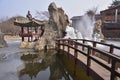 Korea nami Island Ice water frozen fountain park