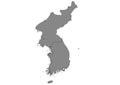 Korea Peninsula State Map Vector silhouette