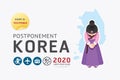 2020 korea postponement carnival, festival, travel, game, sport, activities from virus covid warning concept . background Vector