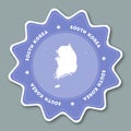 Korea, Republic of map sticker in trendy colors.