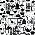 Korea seamless pattern background icon