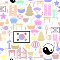 Korea seamless pattern background icon