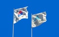 Korea and Sejong City flags together