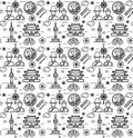 Korea Signs Seamless Pattern Background on a White. Vector