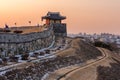 Korea,Sunset at Hwaseong Fortress in Suwon, South Korea Royalty Free Stock Photo