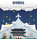 Korea travel background Landmark Global Travel And Journey Infographic Vector Design Template. illustration. Royalty Free Stock Photo