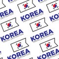 Korea travel destination seamless pattern, Korean national flag