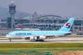 Korean Air Airbus A380 airplane Seoul Incheon Airport in South Korea Royalty Free Stock Photo