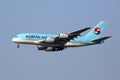 Korean Air Airbus A380 airplane Seoul Incheon International Airport Royalty Free Stock Photo