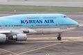 Korean Air Boeing 747-400 airplane Seoul Gimpo Airport in South Korea