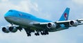 Korean Air Boeing 747-8 arriving in Frankfurt