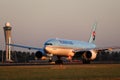 Korean Air plane taking off from runway, Polderbaan, AMS